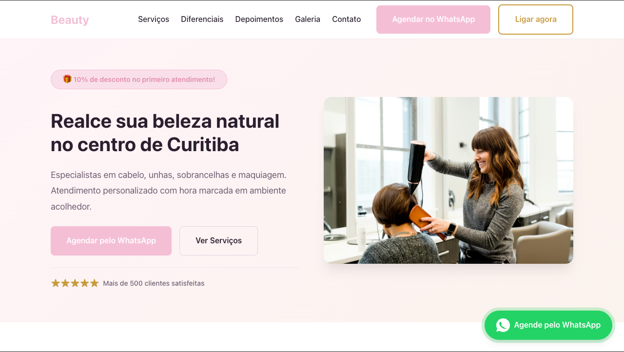 Site Beauty - Salão de Beleza