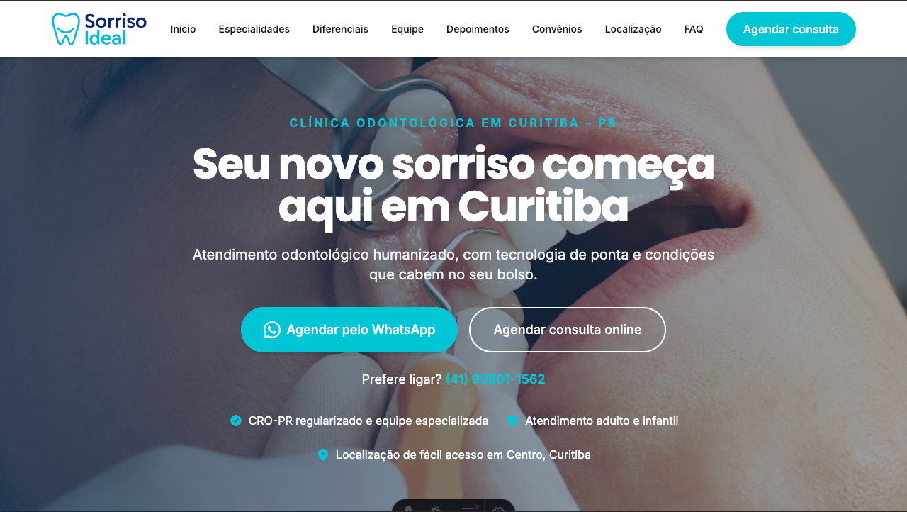 Site Sorriso Ideal - Clínica Odontológica